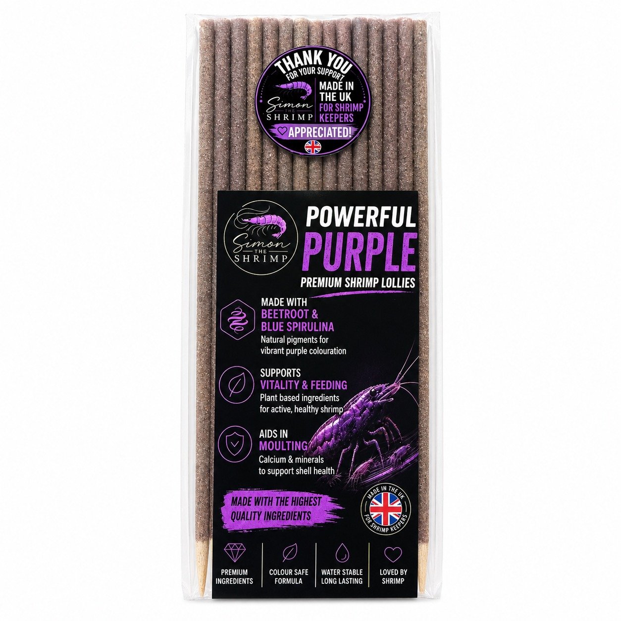Powerful Purple Shrimp Lollies